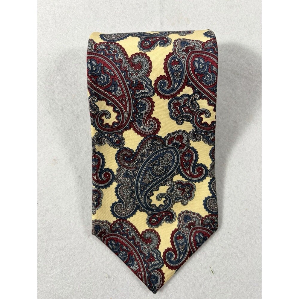 Vintage Keith Daniels Yellow Paisley Silk Necktie